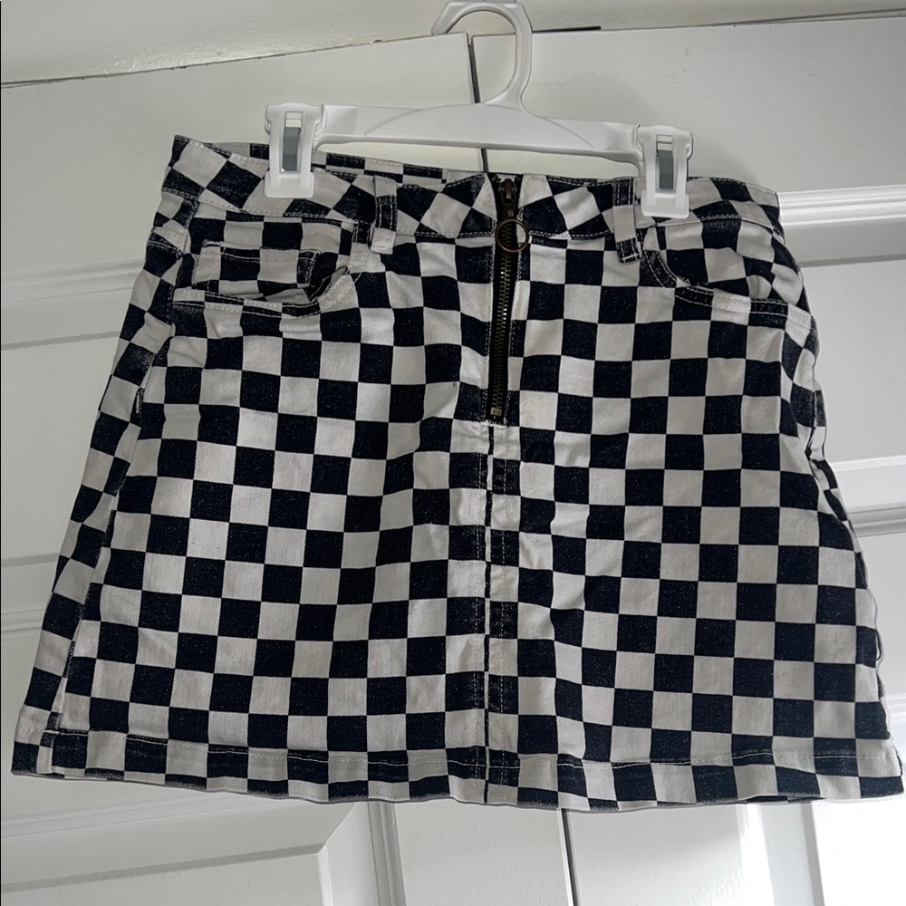 Urban Outfitters Black & White Checkerboard Mini Skirt